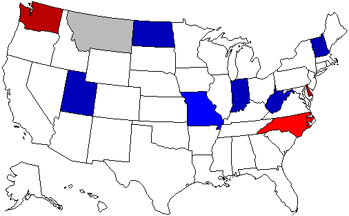 2020 Gubernatorial Polls Map