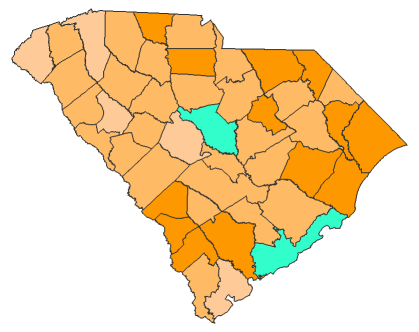 2016 Presidential Republican Primary - South Carolina Election County Map