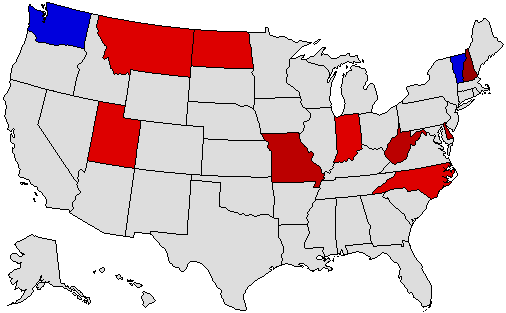2008 Gubernatorial Endorsement Map