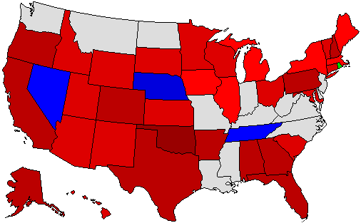 2010 Gubernatorial Endorsement Map