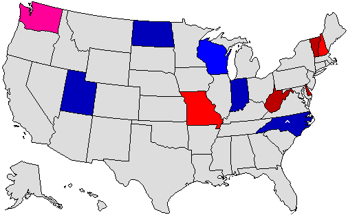 2012 Gubernatorial Polls Map