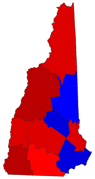 2012 Presidential General Election - New Hampshire Election County Map