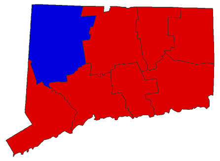2012 Senatorial General Election - Connecticut Election County Map