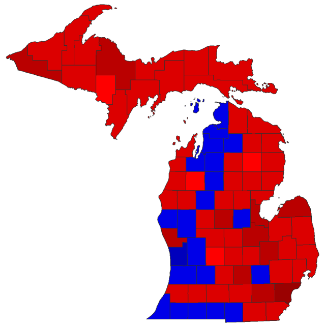 2012 Senatorial General Election - Michigan Election County Map