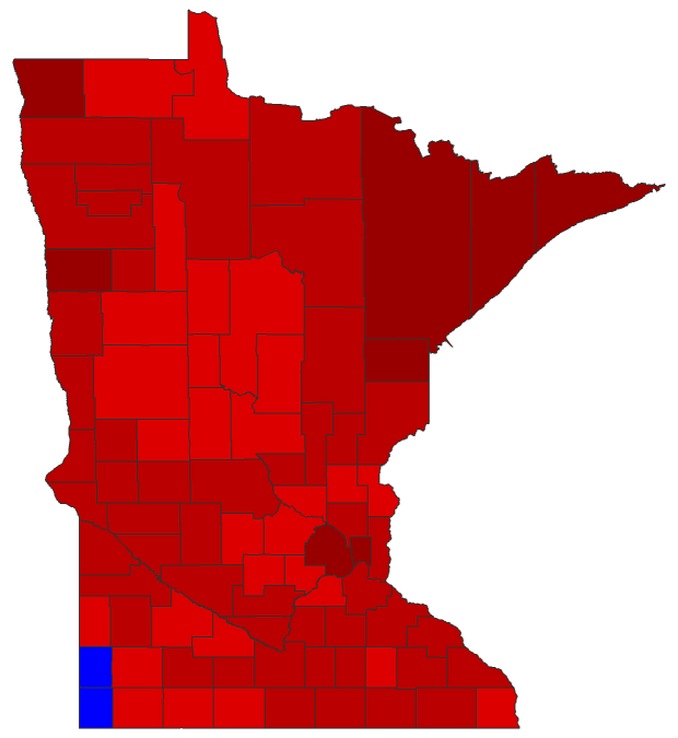 2012 Senatorial General Election - Minnesota Election County Map