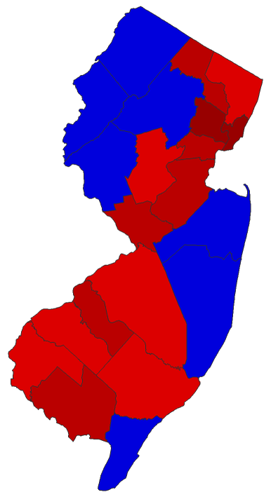 2012 Senatorial General Election - New Jersey Election County Map