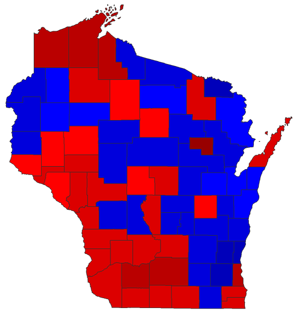 2012 Senatorial General Election - Wisconsin Election County Map