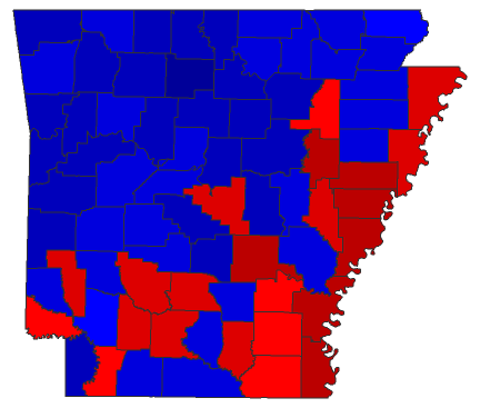2014 Gubernatorial General Election - Arkansas Election County Map