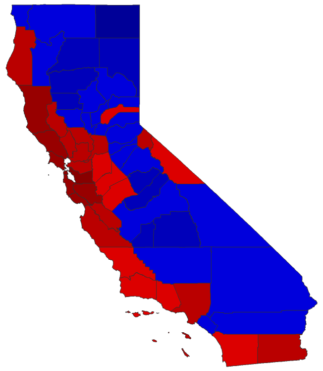 2014 Gubernatorial General Election - California Election County Map