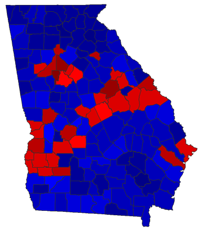 2014 Gubernatorial General Election - Georgia Election County Map