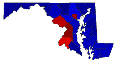 2014 Gubernatorial General Election - Maryland Election County Map
