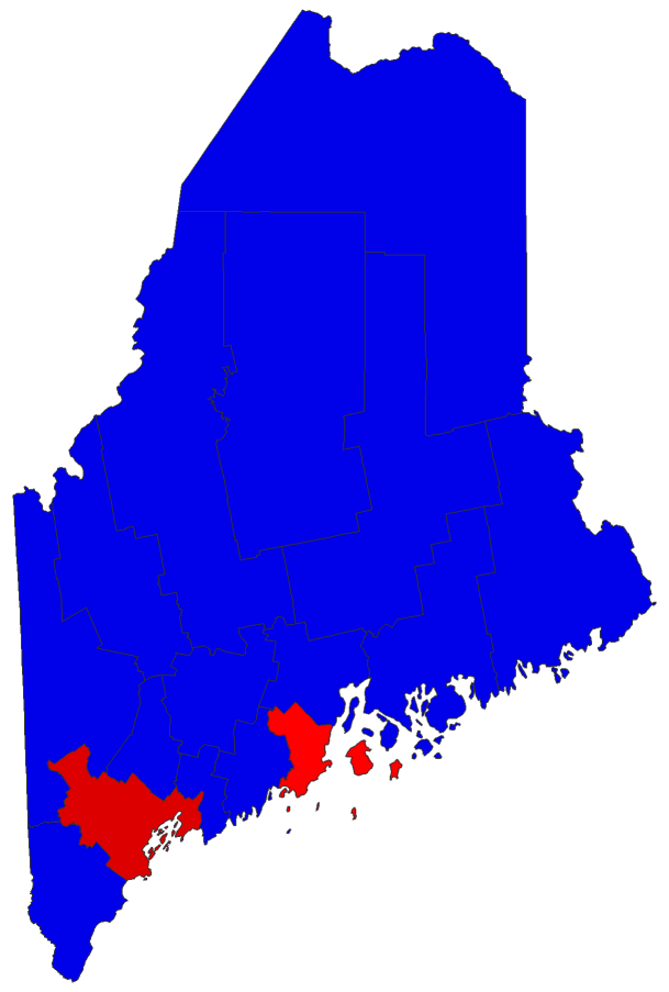 2014 Gubernatorial General Election - Maine Election County Map