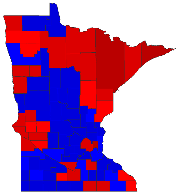 2014 Gubernatorial General Election - Minnesota Election County Map