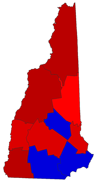 2014 Gubernatorial General Election - New Hampshire Election County Map