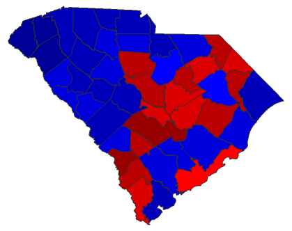 2014 Gubernatorial General Election - South Carolina Election County Map