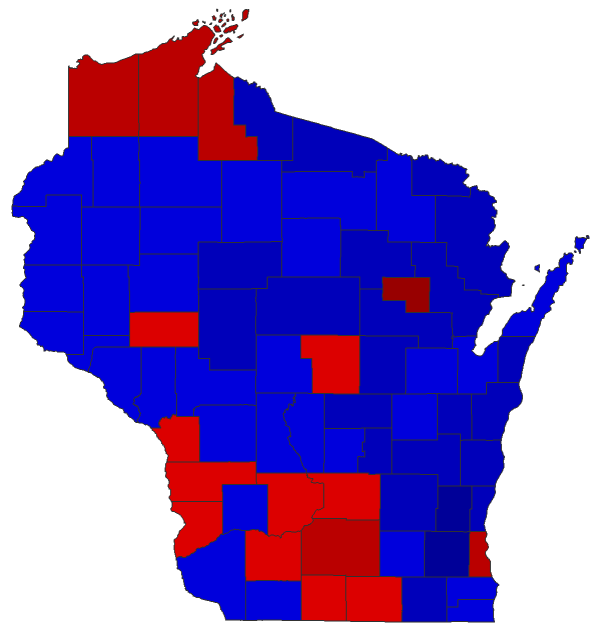 2014 Gubernatorial General Election - Wisconsin Election County Map