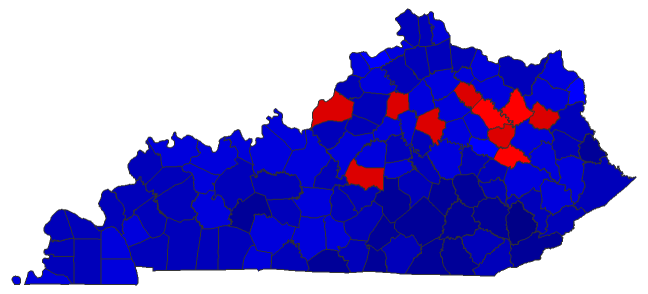 2014 Senatorial General Election - Kentucky Election County Map