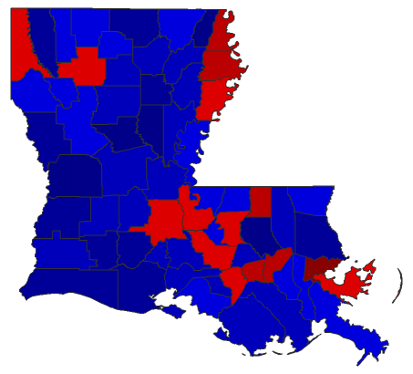 2014 Senatorial General Election - Louisiana Election County Map