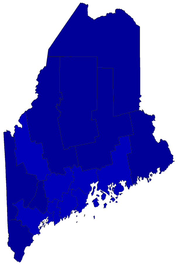 2014 Senatorial General Election - Maine Election County Map