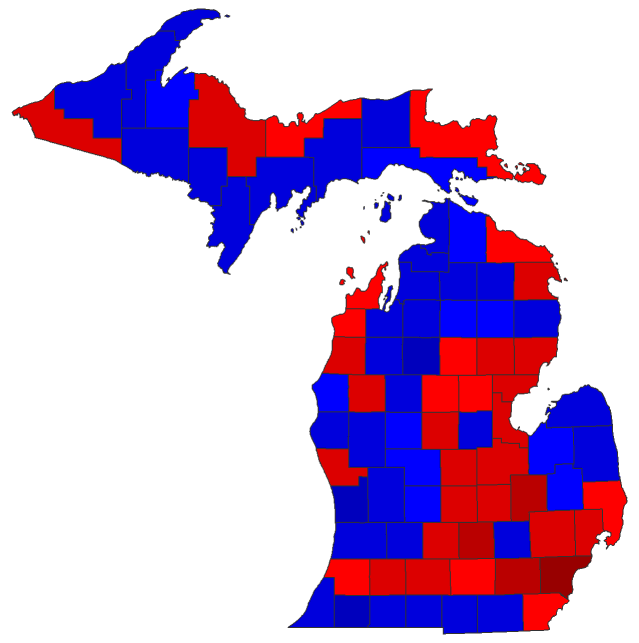 2014 Senatorial General Election - Michigan Election County Map