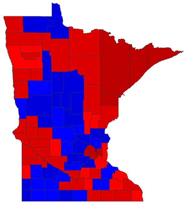 2014 Senatorial General Election - Minnesota Election County Map