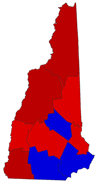 2014 Senatorial General Election - New Hampshire Election County Map