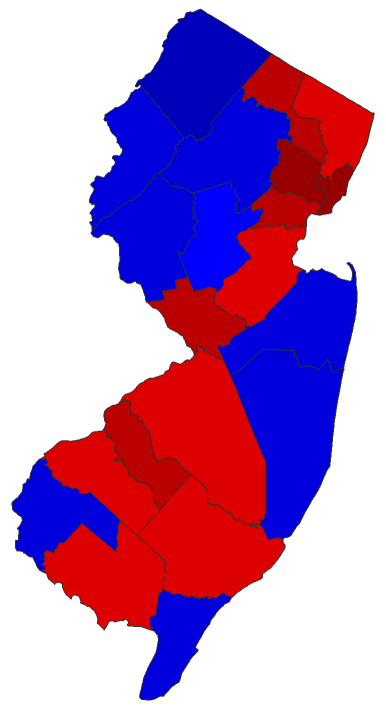 2014 Senatorial General Election - New Jersey Election County Map