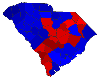 2014 Senatorial General Election - South Carolina Election County Map