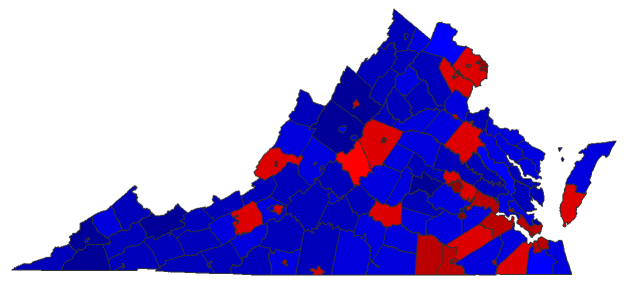 2014 Senatorial General Election - Virginia Election County Map