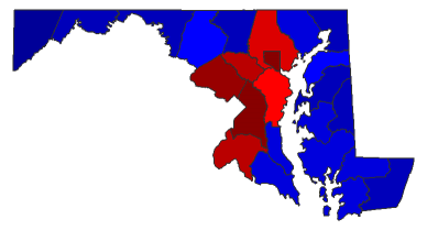 2016 Presidential General Election - Maryland Election County Map