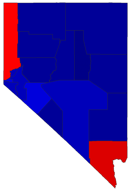 2016 Presidential General Election - Nevada Election County Map