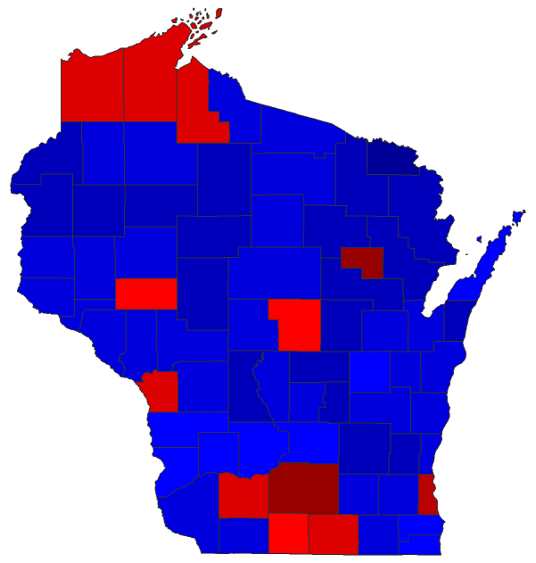 2016 Presidential General Election - Wisconsin Election County Map