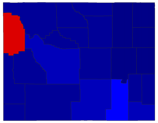 2016 Presidential General Election - Wyoming Election County Map