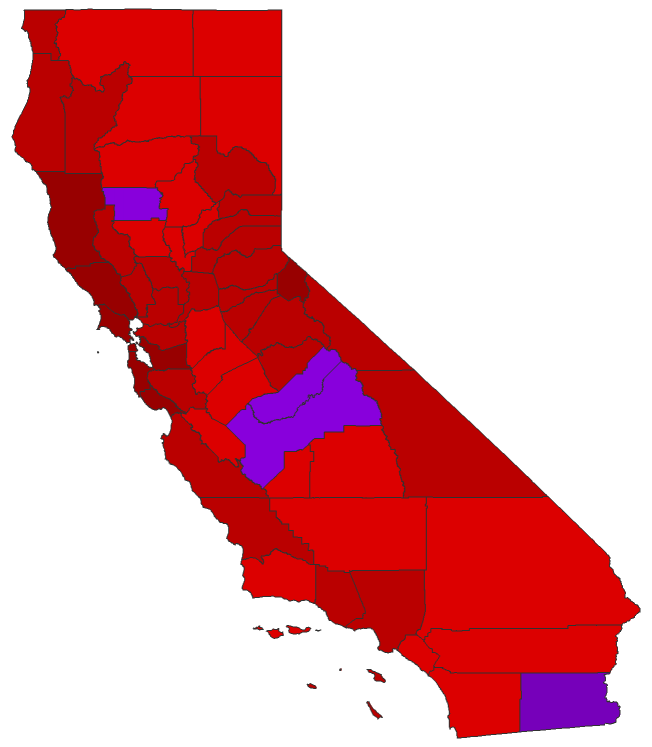 2016 Senatorial General Election - California Election County Map