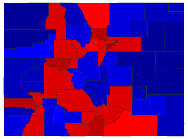 2016 Senatorial General Election - Colorado Election County Map