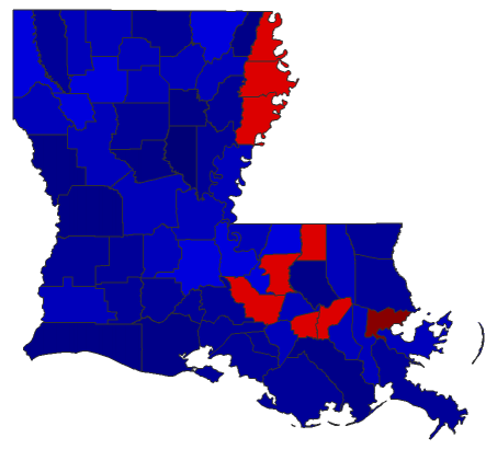 2016 Senatorial General Election - Louisiana Election County Map