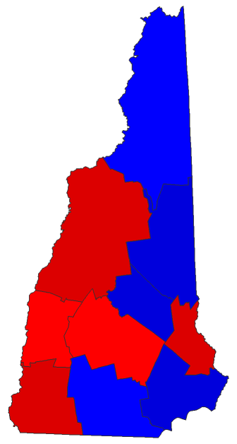 2016 Senatorial General Election - New Hampshire Election County Map