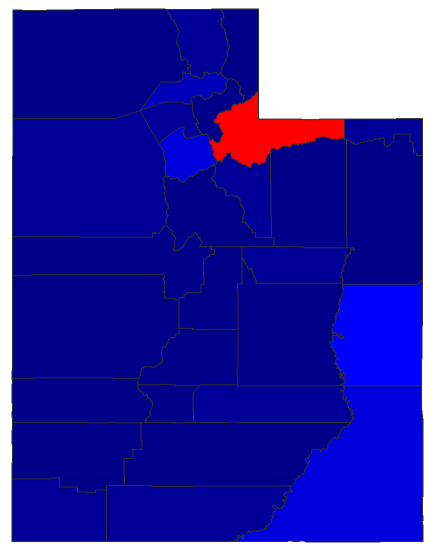 2016 Senatorial General Election - Utah Election County Map