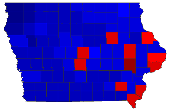 2018 Gubernatorial General Election - Iowa Election County Map