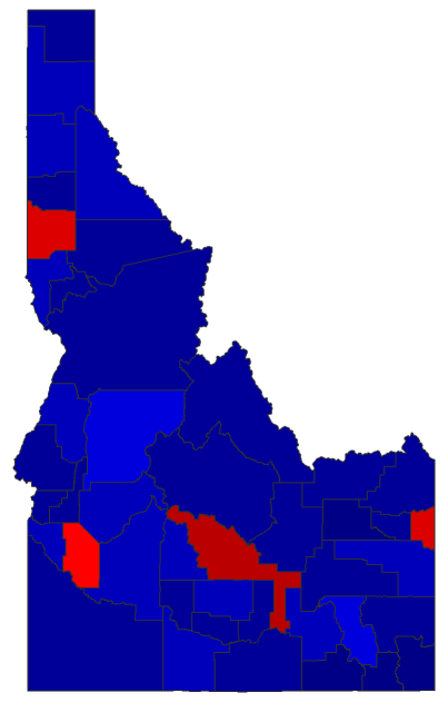 2018 Gubernatorial General Election - Idaho Election County Map
