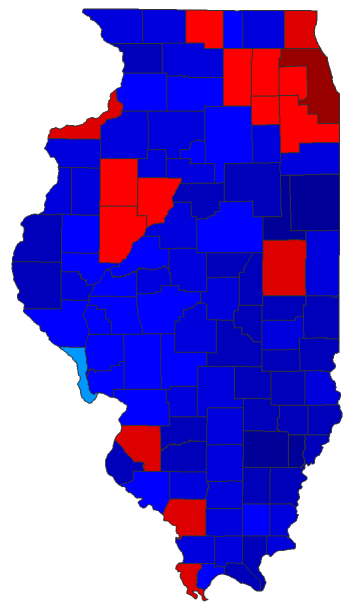 2018 Gubernatorial General Election - Illinois Election County Map