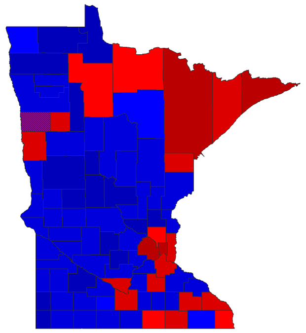 2018 Gubernatorial General Election - Minnesota Election County Map