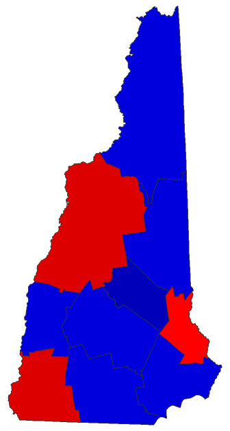 2018 Gubernatorial General Election - New Hampshire Election County Map