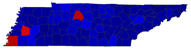 2018 Gubernatorial General Election - Tennessee Election County Map