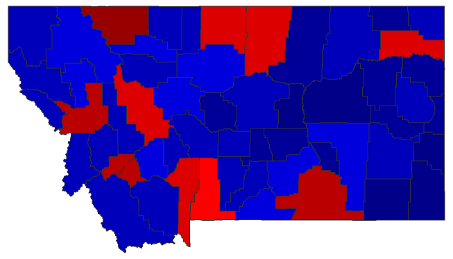 2018 Representative General Election - Montana Election County Map