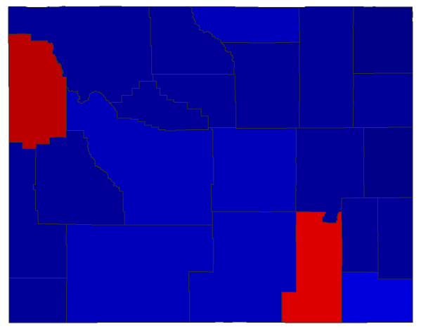 2018 Representative General Election - Wyoming Election County Map