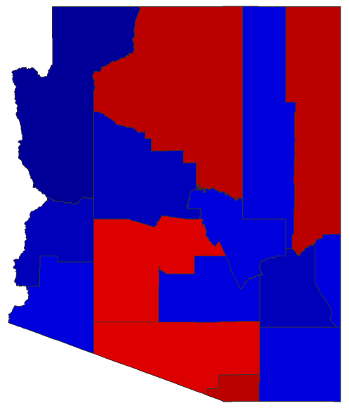 2018 Senatorial General Election - Arizona Election County Map