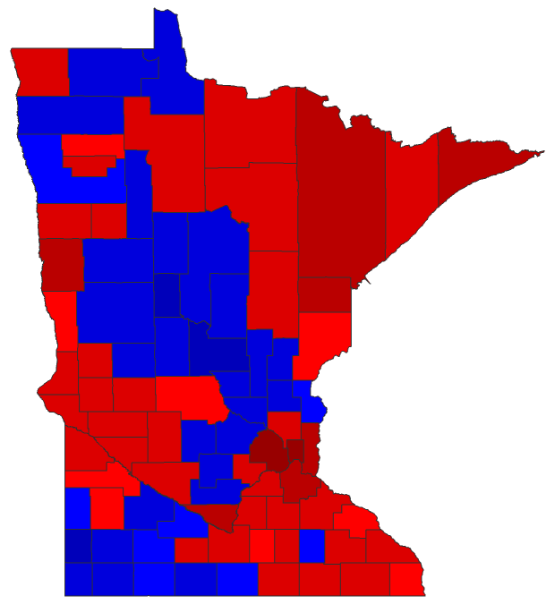2018 Senatorial General Election - Minnesota Election County Map