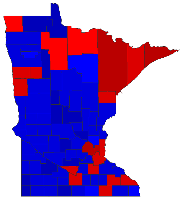 2018 Senatorial General Election - Minnesota Election County Map