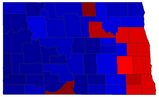 2018 Senatorial General Election - North Dakota Election County Map